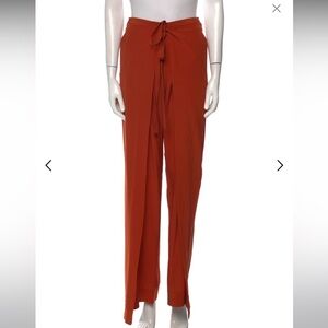 Chloe 100% Silk Rust Wide Leg Pants